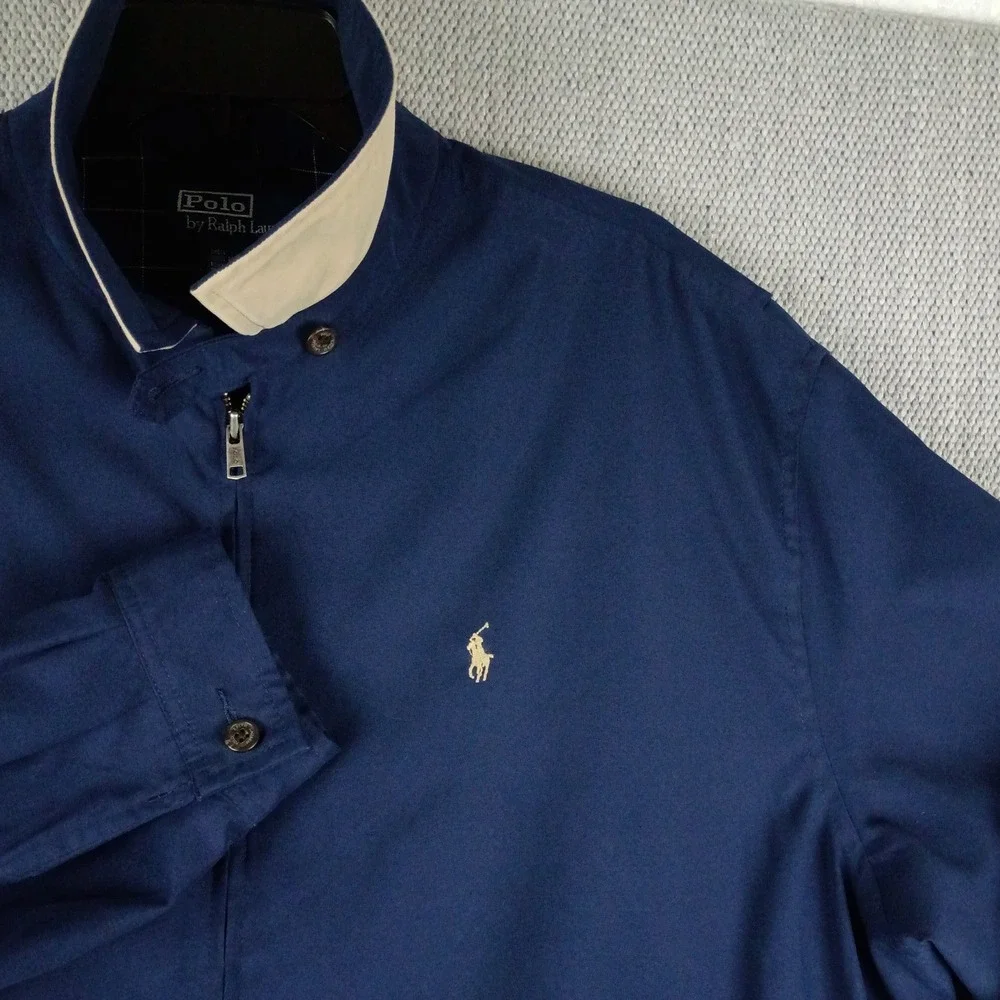 Polo Ralph Lauren Vintage Harrington Jacket XL Navy Blue Classic Luxury Preppy‎